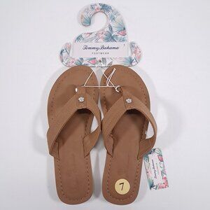 NEW Tommy Bahama Speedwell Sandals Women 7 Tan Thong Flip Flops NWT